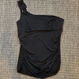 MKM Designs Black One-Shoulder Blouse